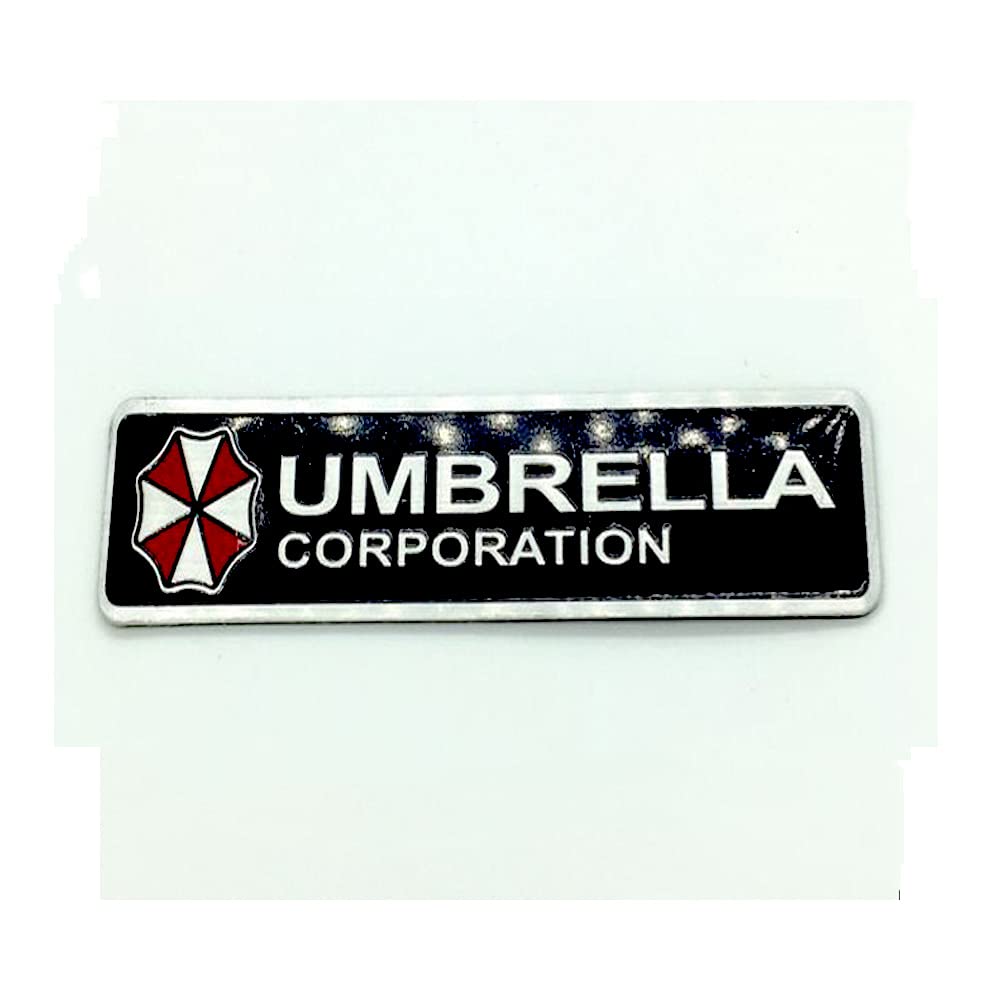 HINSCR Umbrella Corporation Car Emblem Sticker Reside nt House l Rectangle Metal Badge Sticker for Car Motorcycle Laptop (Style C-4.7"*1"-1pcs)