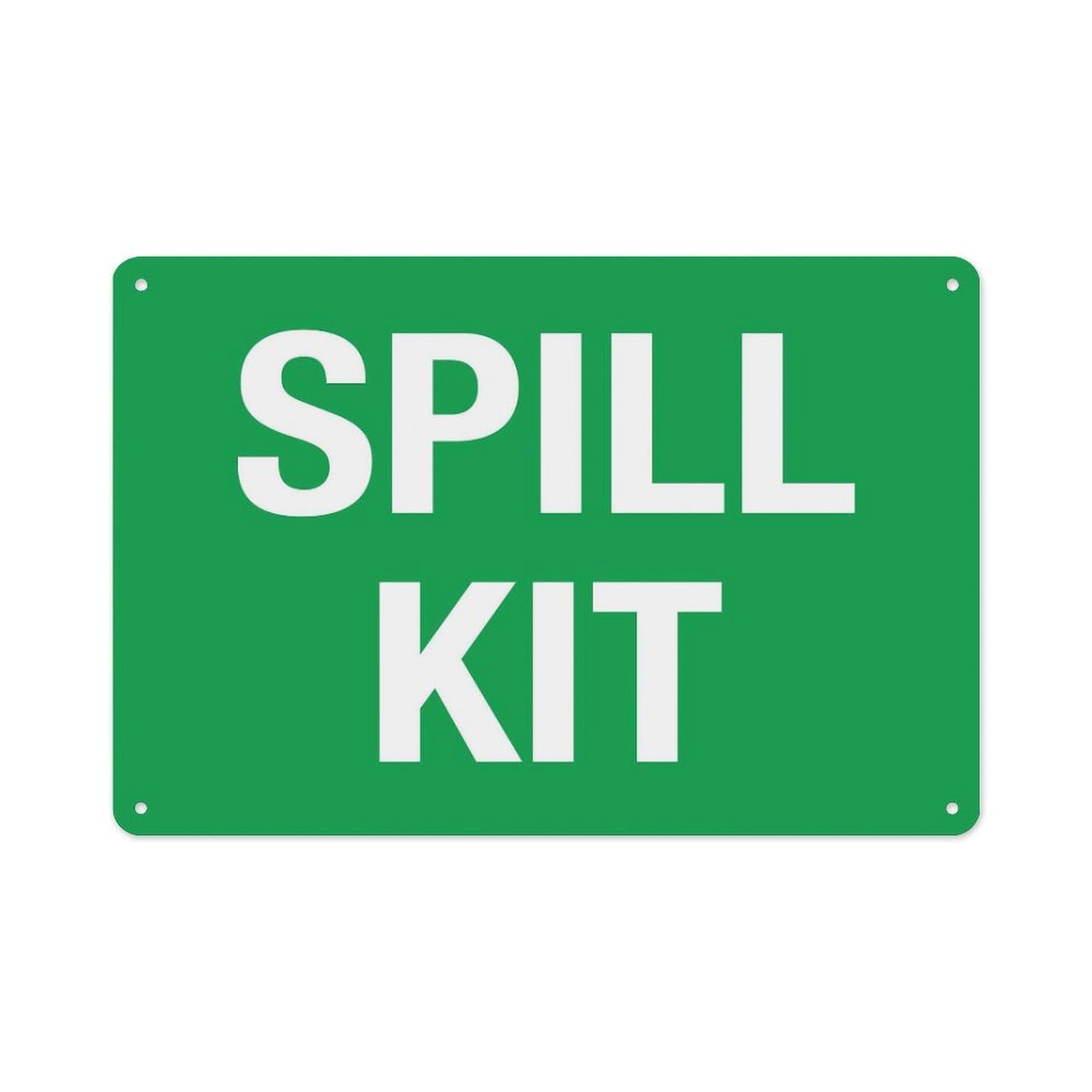 peiyeety Spill Kit Sign Aluminum Tin Warning Signs For Home Outdoor Garden 8X12 Inches