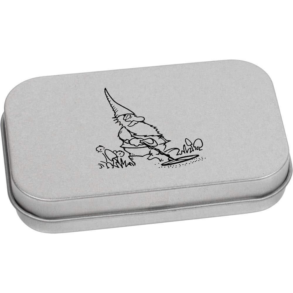 Azeeda 80mm 'Metal Detector Gnome' Metal Hinged Tin/Storage Box (TT00109332)