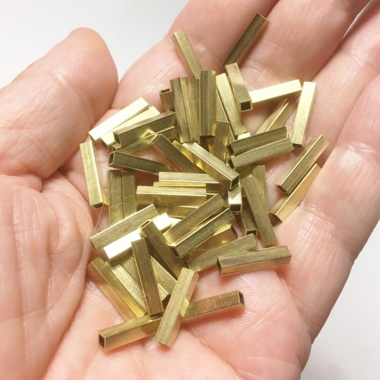 M00012-50 10pc Cut Square Brass Tubes 3x3x15mm 3mm for Arm Leg Modules in Stop Motion Puppet Armature QC1