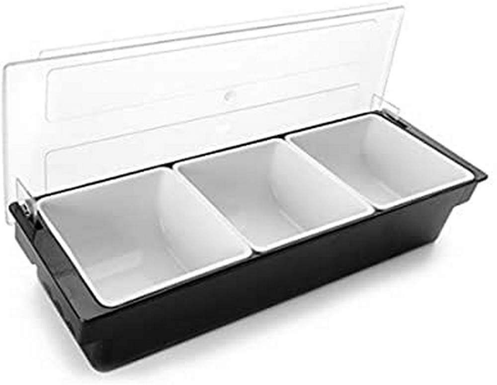 Lacor 61133 3 Compartments Condiments Holder, 1000 ml, Silver