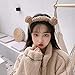 Jilin Women Cute Cartoon Bear Ears Headband Fuzzy Plush Candy Color Makeup Hair Hoop