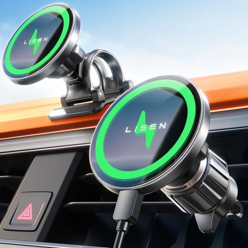 LISEN Support Téléphone Voiture Magsafe Induction Chargeur - [15W...