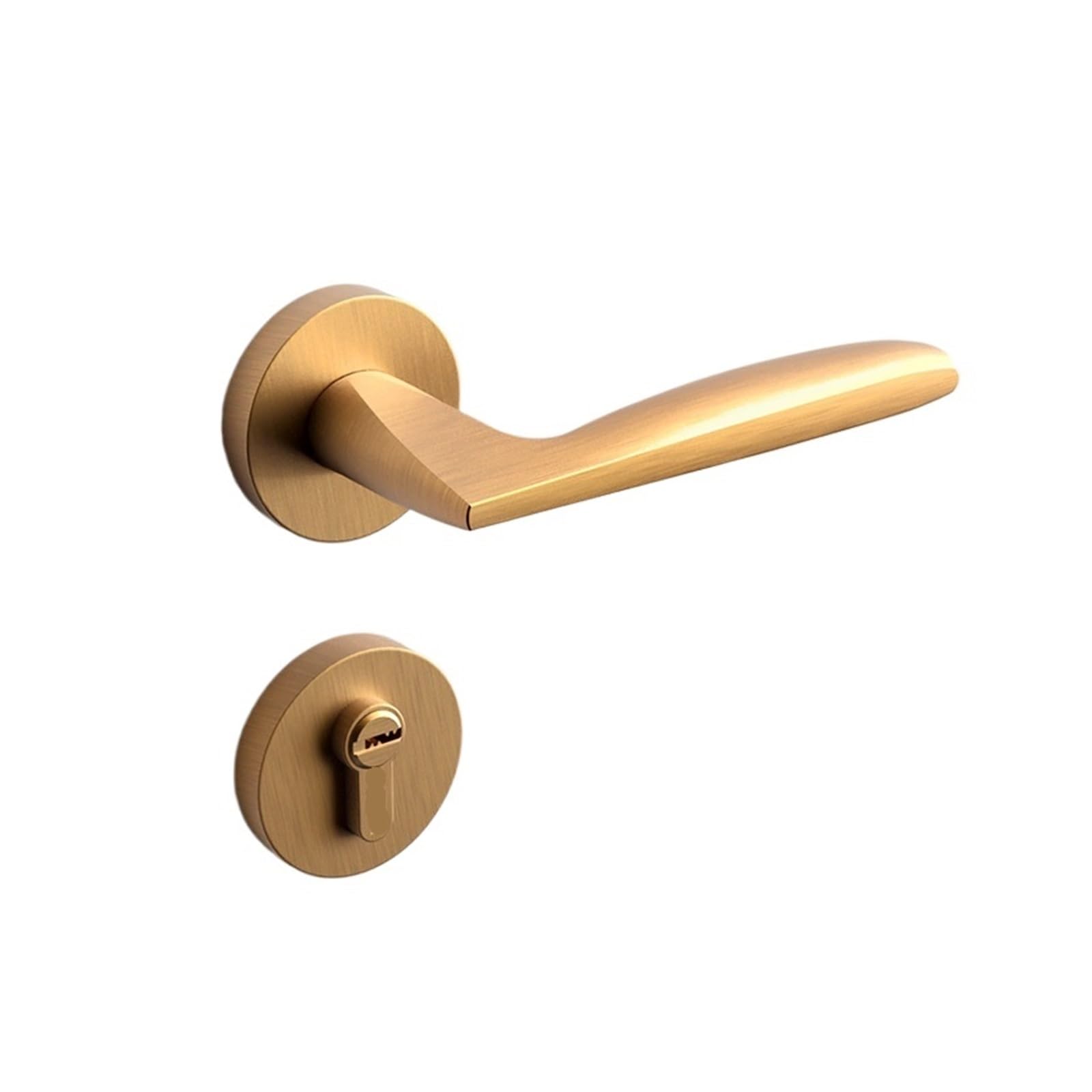 Indoor Door Lock, Silent Italian Split Door Lock for Indoor Use - Solid Wood Security for 35-50mm Doors(Without Key)