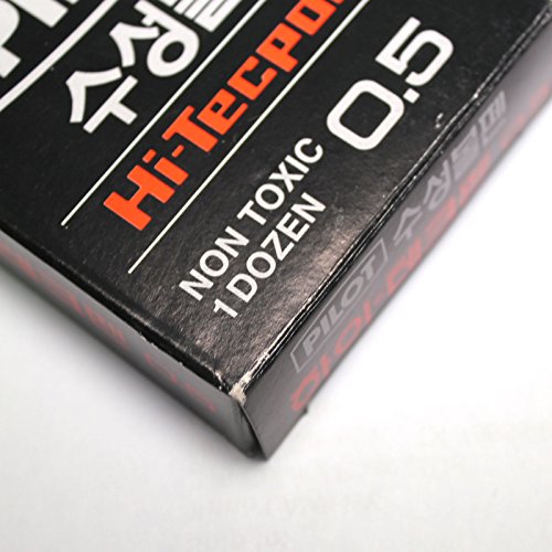 Pilot Hi-Tech Point Water-Based Ball Point Pen - 0.5Mm - Black (Pack Of 12 Pens) #TOP6