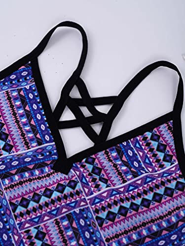 Image of ranrann Girls 3 PCS Floral Printed Tops with with Bottoms Shorts Set Swimwear Swimsuit Bathing Suit