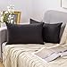 MIULEE 2 Pezzi Copricuscini Federe per Cuscini in Poliestere Morbido Lino Imitazione Elegante con Cerniera Invisibile Decorativo per Divano Camera da Letto Soggiorno 30X50 CM Nero