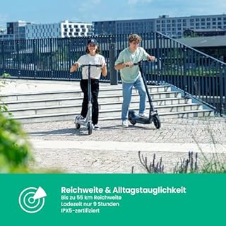 Egret Ey! 6 E-Scooter mit Straßenzulassung – bis 55 km Reichweite, LED-Licht 700 lm, Blinker, Trommel- & Scheibenbremse, 10" Luftreifen, klappbar