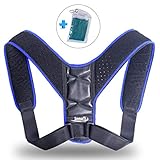 InnoTi Corrector de Postura Espalda para Hombre y Mujer - Soporte para Mantener los Hombros y la Espalda Recta - Ajustable y de Material Suave y Transpirable para el Máximo Confort (AZUL)