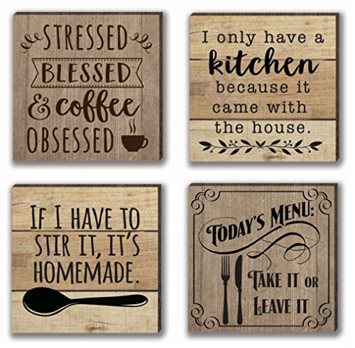 Farmhouse Refrigerator Magnets | 4 Rustic Design Farm Theme Funny Magnet Set | For Fridge, Dishwasher, Magnetic Kitchen Whiteboard #TOP9