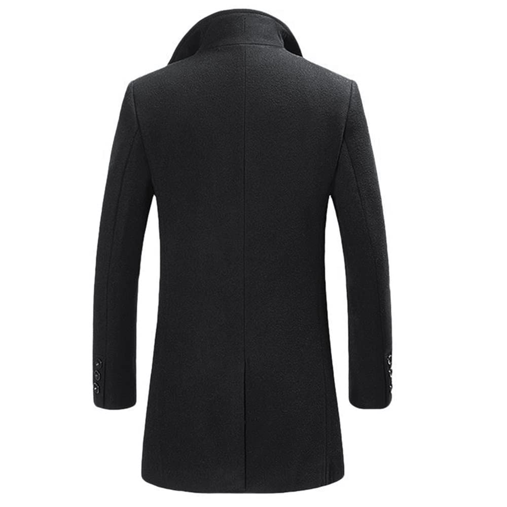 YOUTHUP Cappotto da Uomo Invernale in Lana Spessa Trench Cappotto di Media Lunghezza Slim Fit Imbottito Caldo Casual Peacoat