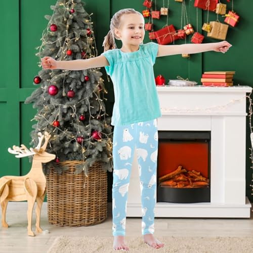 Girls' Leggings Polar Bear Fish Ankle Length Printed Leggings Comfort Pants for Kids 4-10 Years3