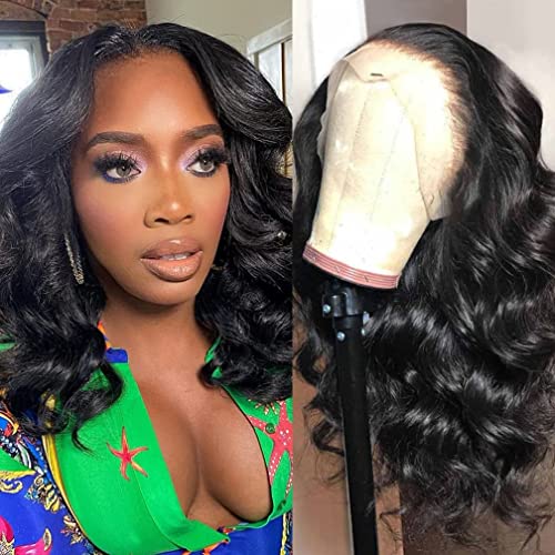 Beafay Lace Front Wigs Body Wave Brazilian Virgin Human Hair Wigs For Black Women T Shape Middle Part 150% Density Body Wave Wig Pre Plucked With Baby Hair Natural Color(10 Inch, T-Part Wig) #TOP1