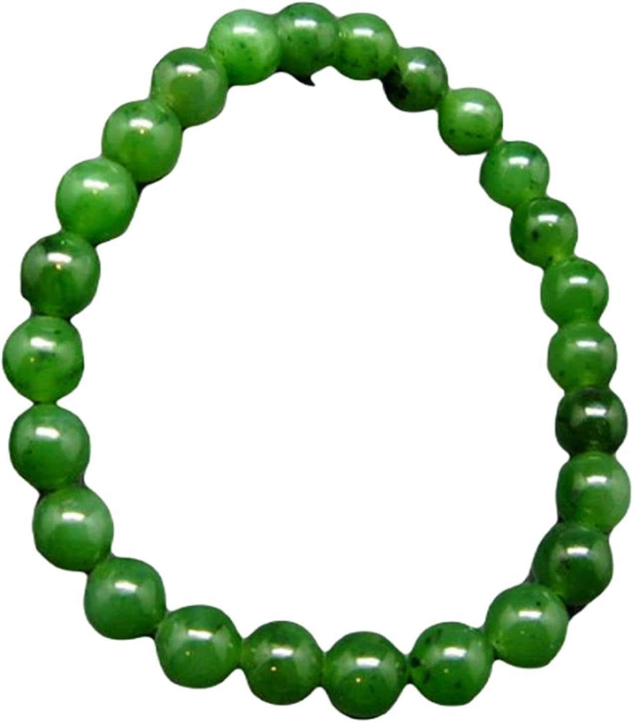 Natural Nephrite Jade 8mm Round Shape Smooth Cut Beads Stretchable Bracelet For Men & Women. Unisex Bracelet For Healing, Meditation, Prosperity, Gift & Luck|STBR_RR_12905