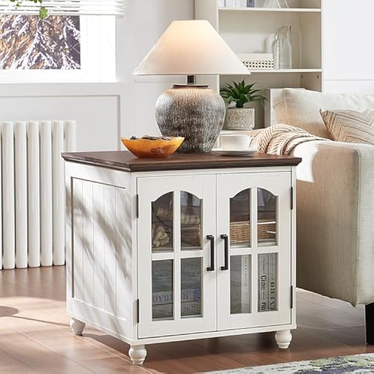 Farmhouse End Table with Charging Station,24 Large Zambia Ubuy