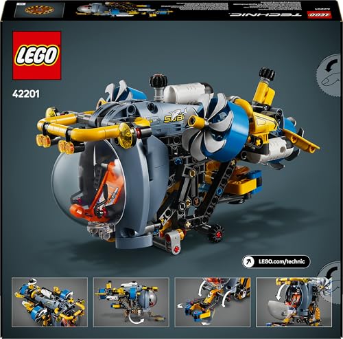 LEGO Technic Le sous Marin de Recherche en Haute mer - Jouet de Construction pour garçon et Fille dès 9 Ans avec Cockpit et hélices - Jeu créatif et Cadeau pour Enfants passionnés de Science 42201