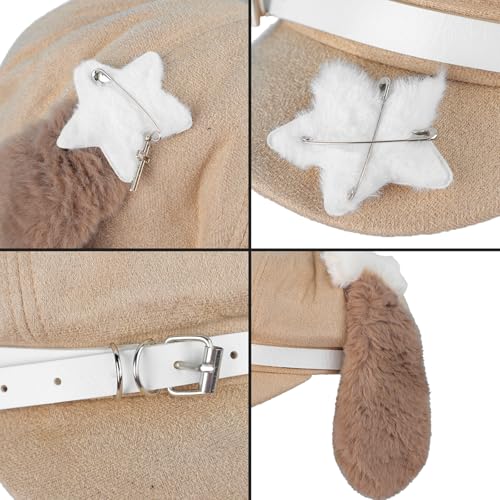 Dog Ear Berets Hat Newsboy Cabbie Baker Boy Hat Beret Cap Pageboy Visor Paperboy Sailor Fiddler Plush Animal Ears Flap Hats3
