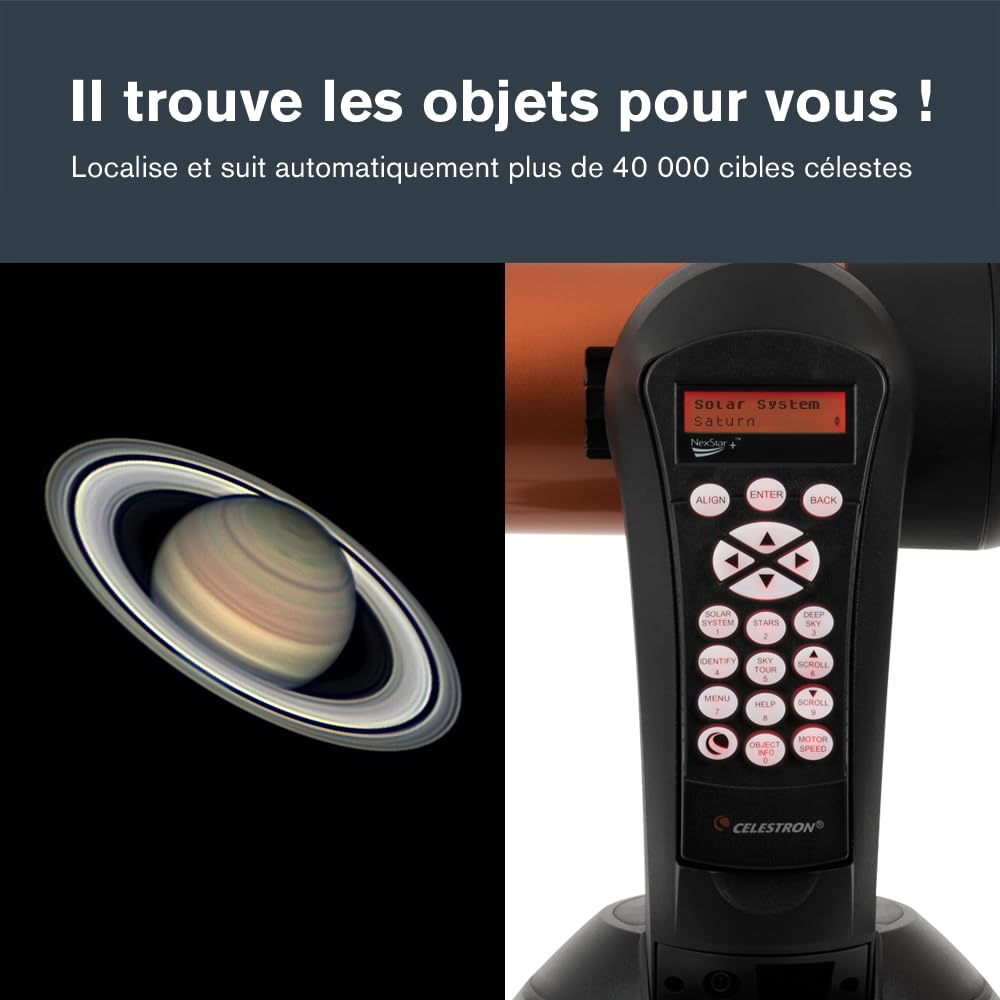 Celestron 11069 NexStar 8SE Télescope informatisé Schmidt-Cassegrain avec Monture entièrement automatisée, Technologie SkyAlign et Traitement XLT, Noir/Orange