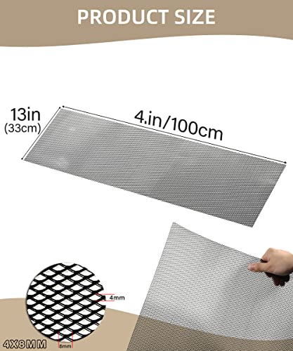 Aociska Universal Car Grill Mesh, 40"X13" Aluminum Alloy Expanded Metal Sheet,Automotive Grille Insert Bumper, Metal Screen Car Grille,Fit For Car Bumper,Body Kit(4 * 8Mm) #TOP1