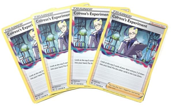 Amazon.com: Colress's Experiment 155/196 Lost Origin - 4X Pokemon Trainer  Card
