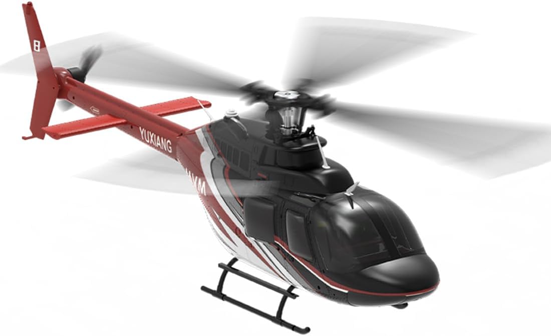 1/27 Scale Bell 206 Helicopter with 2.4G 6CH RC System, YU Xiang F08 RC Helicopter with Brushless Direct-Drive 6G Flybarless, Optical Flow Positioning (RTF Version/Mode1/Mode2)