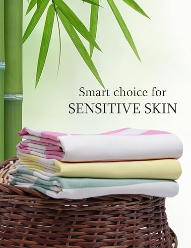 Image of 100% Bamboo Extra Large Bath Towel Highly Absorbent, Spa-Soft & Lightweight, Towel for Daily Use, Beach, Gym, Pool, Travel and Yoga | 33 x 63 Inches (Butter Yellow)