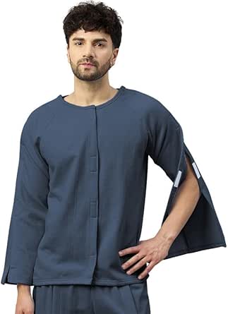 Deyeek Herstel na een schouderoperatie voor mannen na de rotatormanchet Chemo Port Must Haves Adaptive Kleding, Zwart, L