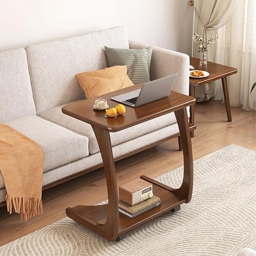 Mesa de centro compacta en forma de C para portátil y salón pequeño 2