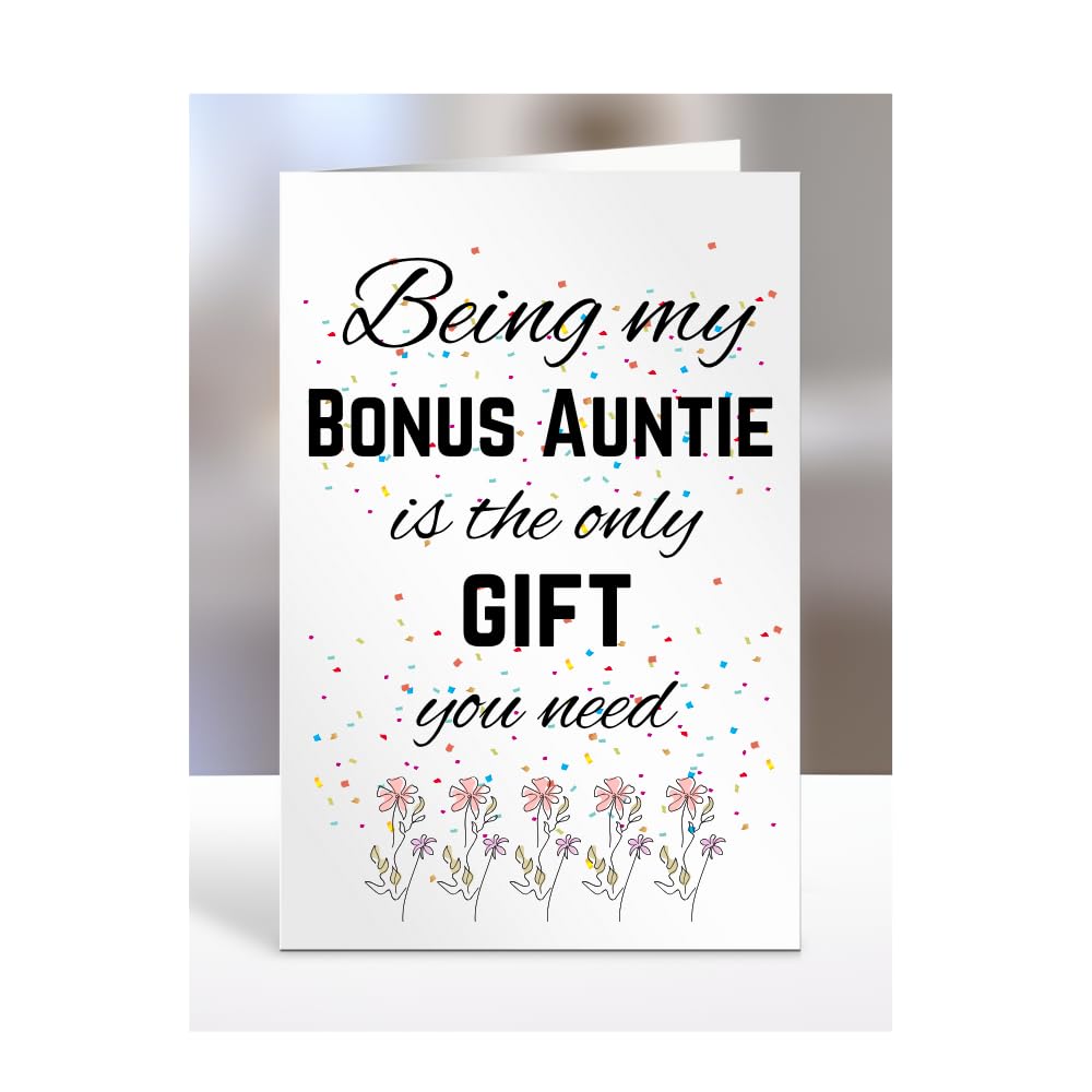 Being my Bonus Auntie is The only Gift You Need Card, Funny, Joke, Silly, Happy Birthday Gift, Presents for Christmas, for Men, Women, A5-112_21