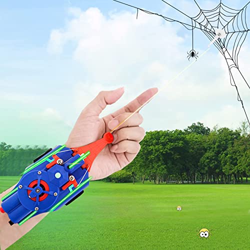 Lanzador, Diseño Luminoso, Carga USB, 9.8 pies, Juguete de telaraña Real, Gadgets geniales for niños(Blue)