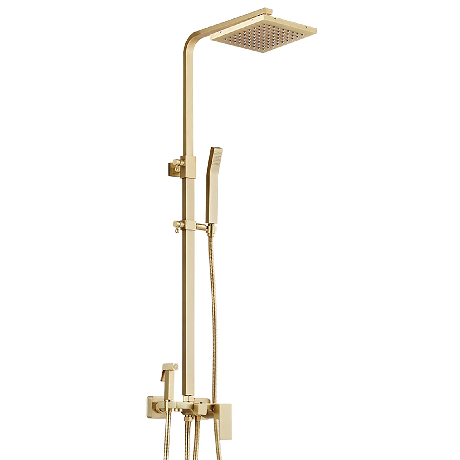 SBCGFY 8-Inch Brushed D Shower System, Wall Mount Rain Shower Combo Set With Handheld Sprayer, Tub Spout, Single Handle Faucet For Modern Bathroom Upgrade,