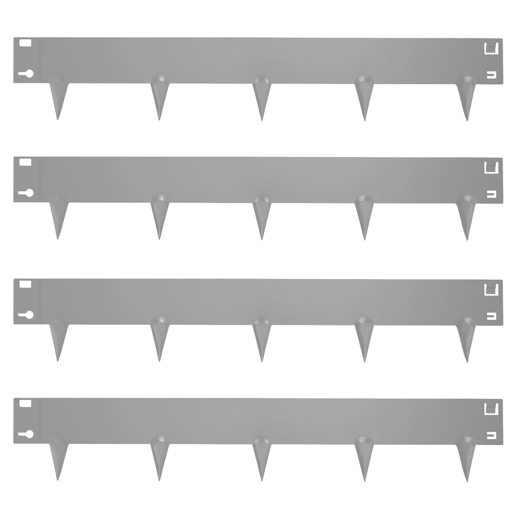 The Fellie Lawn Edging, Galvanised Steel Garden Border Edging Flexible Rustproof Landscaping Flowerbed Pathway Edge, Lawn Edging 1.06m Long & 14.5cm High (6.5cm Face Height), 4 Pack Grey
