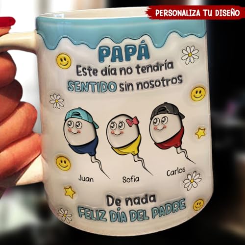 Taza personalizada de cerámica con efecto 3D para café 15 oz miniatura 7