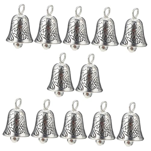 Homoyoyo Bell Ornaments Set 50pcs Silver Bells for Crafts Wind Chimes Decorative
