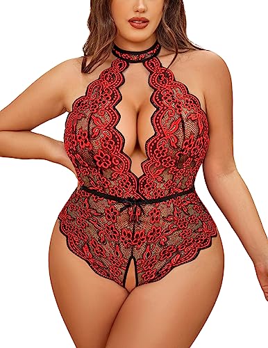 Image of Avidlove Plus Size Lingerie for Women Lace Bodysuit Teddy Babydoll