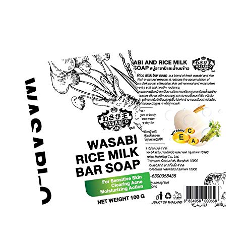 Wasabi-Oâ€™s Wasabi and Rice Milk Beauty Bar Soap 100 g (3.53 oz) 1 Bar/Pack All natural, gently cleanses and nourishes sensitive skin effectively. Washes away bacteria, clears dark spots, moisturizes and clears acne.