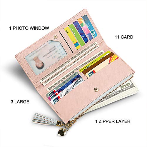 Wallet Women RFID Blocking Small Womens Wallet Leather Slim Phone Clutch Long Coin Purse Travel Zipper Pocket Credit Card Holder for Women Ladies2