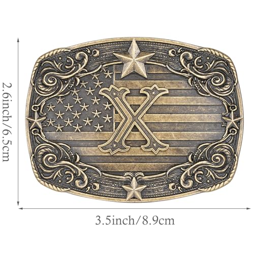 Image of Western Belt Buckle for Men Women Initial Letter A to Z Cowboy Belt Buckle Texas Buckle hebillas vaqueras para hombre