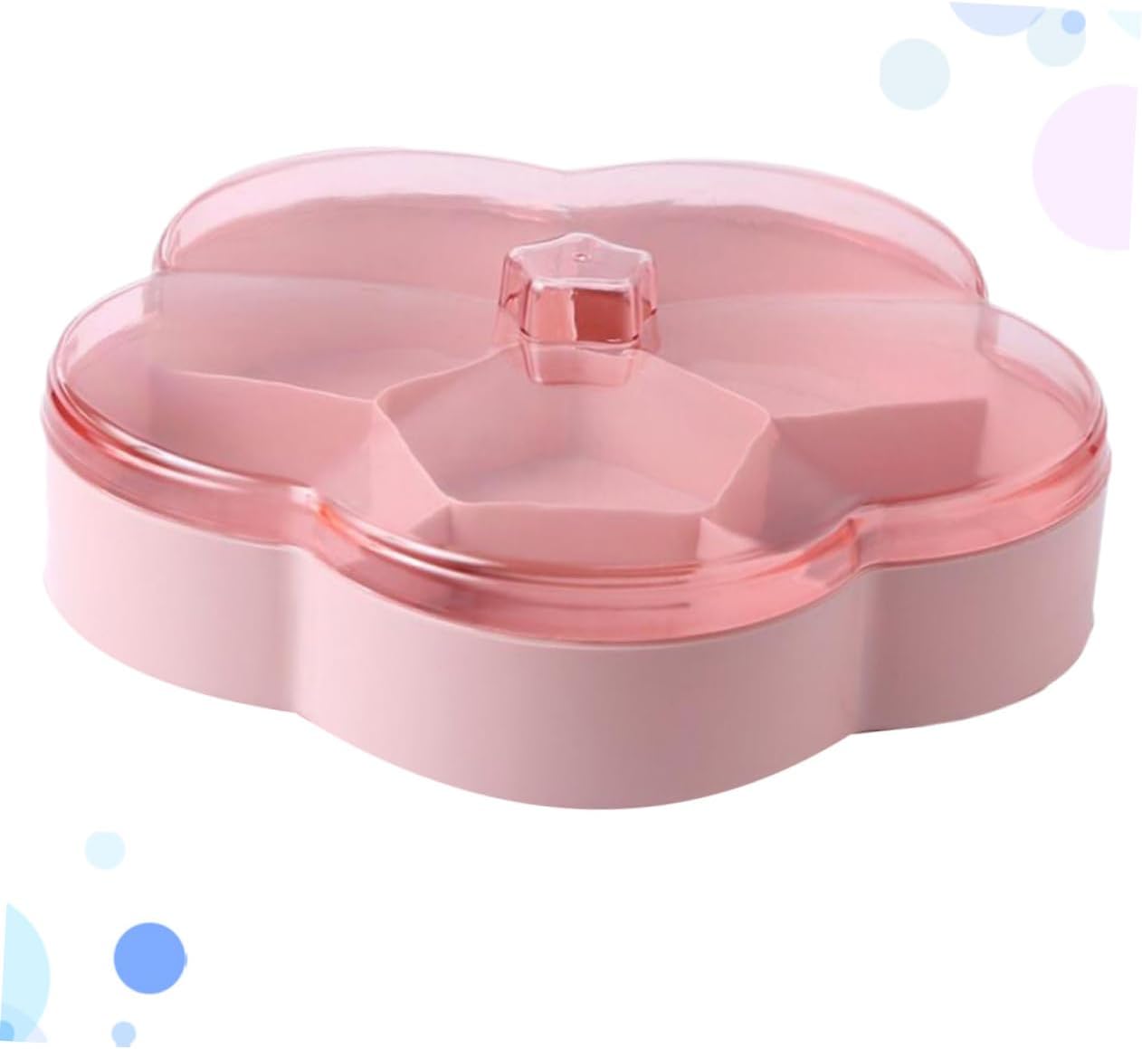 Transparent Cover Divided Snack Platter Dish Plastic Dried Storage Box Compartments for Nuts Fruits and Treats for Parties and Entertaining