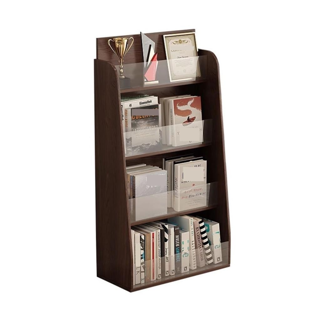 IUokLU Magazine rack, Acrylic Splicing Newspaper Racks Magazine Racks Floor-Standing Information Racks Vertical Booklet Racks Wooden Leaflet Display Racks