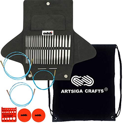 Addi Knitting Needles Click Basic Interchangeable Circular System White-Bronze Finish Skacel Exclusive Blue