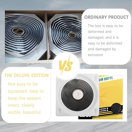 Image of 13Ft Headlight Sealant Butyl Tape,Butyl Sealant Tape with 3 /8 inch Diameter for Waterproof Sealing Tape with Deluxe Package,Practical Car Accessories Butyl Rubber Sealant Fit RV Car