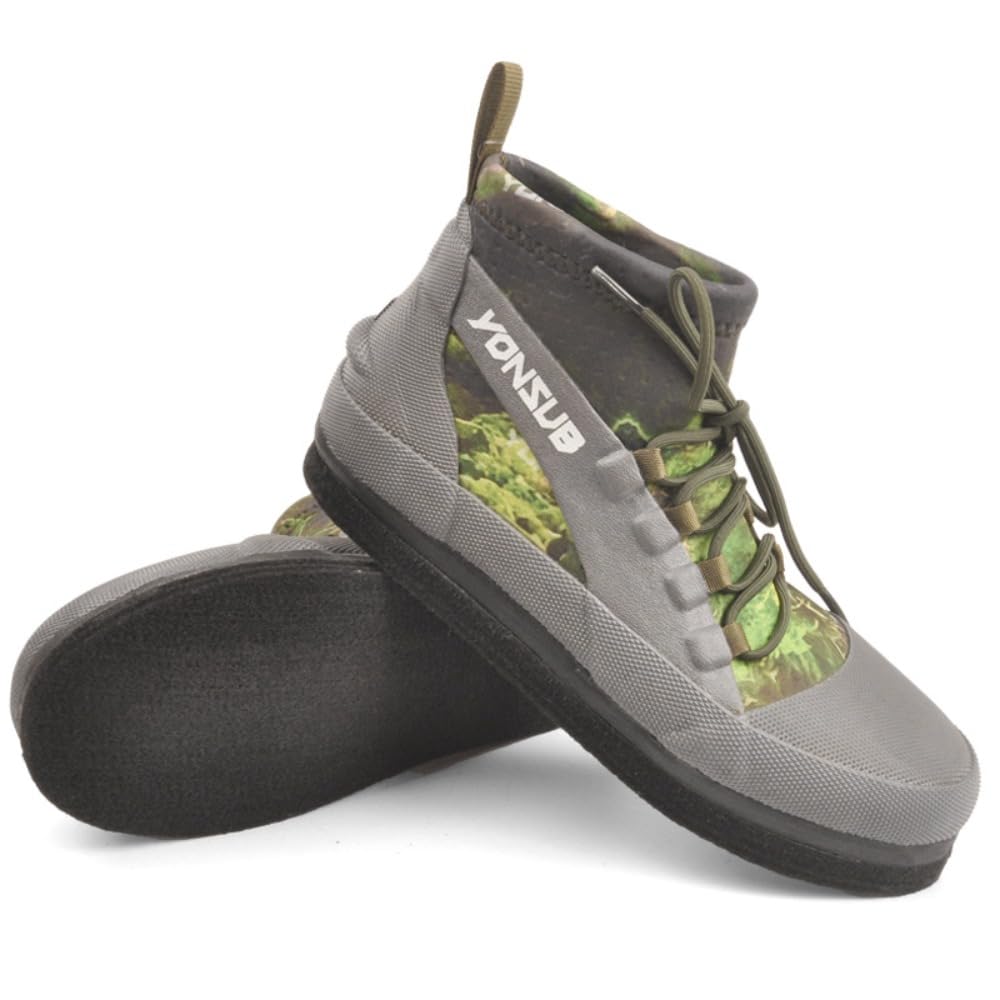 Felt Sole Wading Shoes for Men Fly Fishing Deck Boots Waterproof Lightweight Breathable Leather Wide Non slip Felt Bottom Quick Dry Warm Insole Casual Comfort Wear Mud Walking Hiking Sports Booties