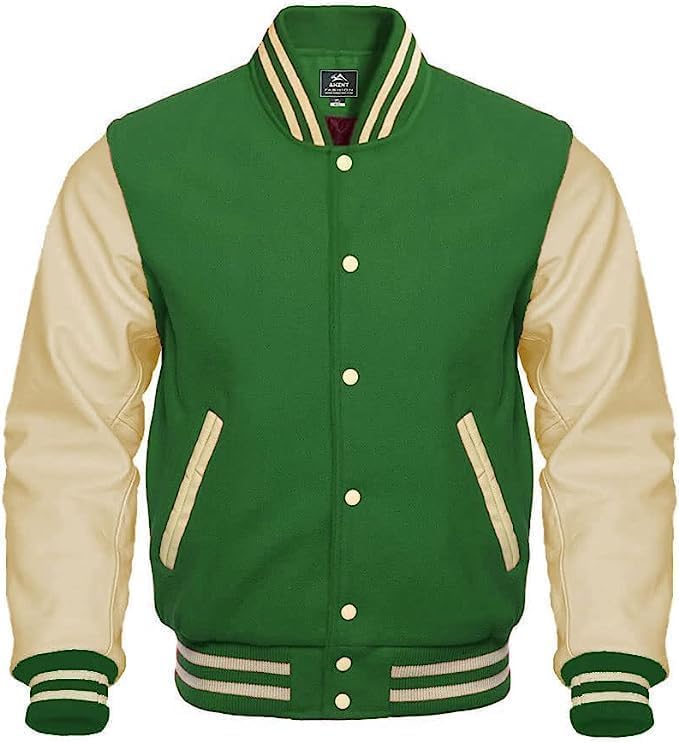GRIFFINS Varsity Letterman Baseball Bomber Jackets Genuine Leather Sleeves & Multi Wool Color Options