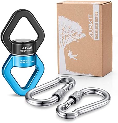 AusKit Swing Swivel, 30 KN Safest Rotational Device Hanging Accessory for Web Tree Swing, Therapy Swing, Aerial Dance, Swing Spinner Hanger, Rock Climbing, Hanging Hammocks