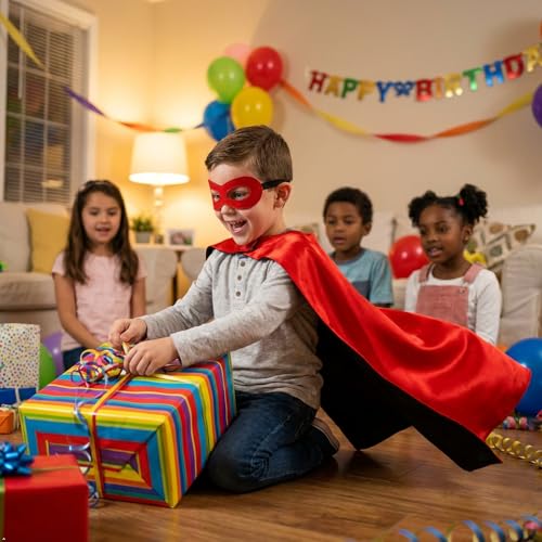 Image of Superhero Capes for Kids Halloween Costumes and Dress up - Superhero Toys Capes 4-10 Year for boys birthday party Gifts