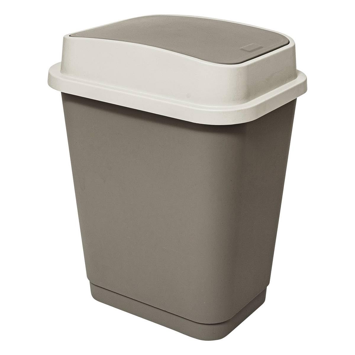 5five - poubelle 25l en plastique taupe