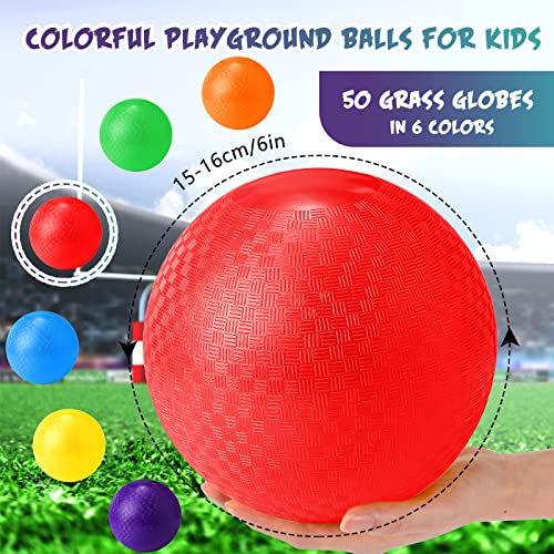 Jerify 50 Pcs 6 Inch Playground Balls Kickball Dodgeballs For Kids And Adults Rubber Bouncy Handball, Inflatable Balls, Camps, Picnic And Schoolyard Indoor And Outdoor Games #TOP1