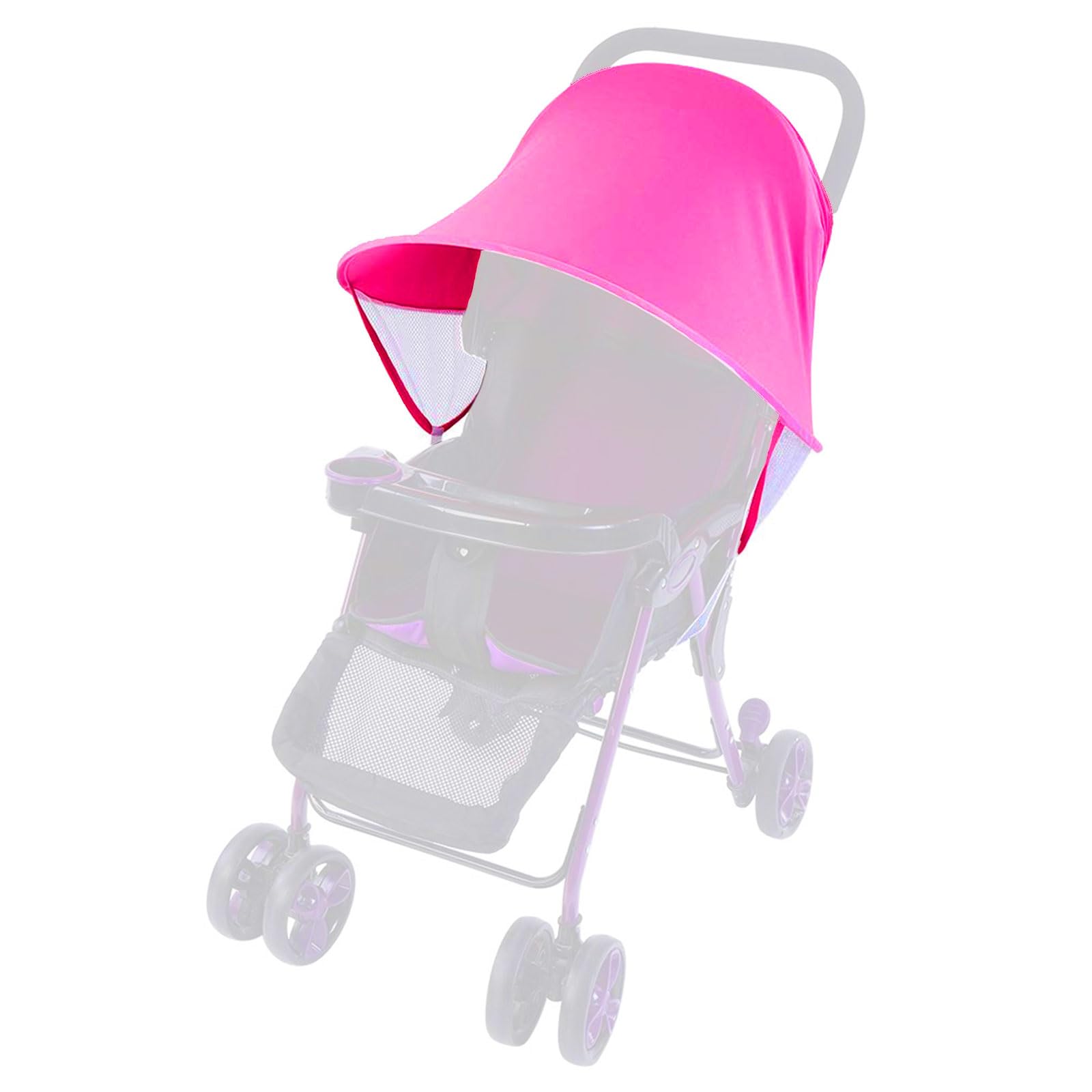 FUIPVGI Parasoles para Silla de Paseo, Parasol para Cochecito, Toldo Cochecito Bebe, Parasol Ajustable con Protección UV, Sombrilla Carro Bebe Universal, Toldo Cochecito Bebe para Capazos (Rosa)