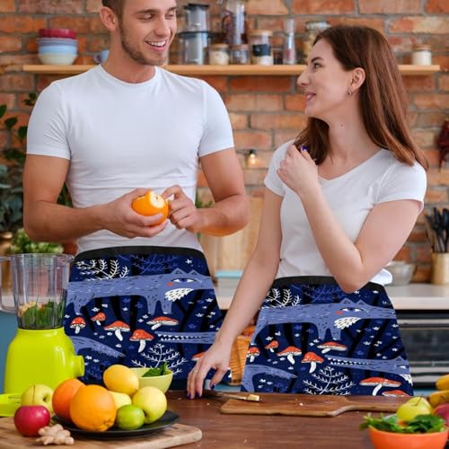 Lot de 3 tabliers courts de chef multicolores avec poches pour travail de bar - 6